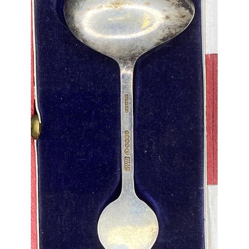 745 - Coronation spoon dated 1937 in red case by James Walker.