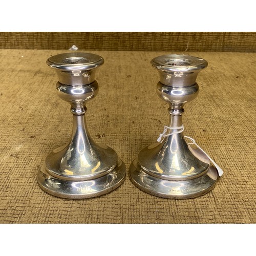 871 - Pair of silver candle sticks Hallmarked Birmingham dated 1921.