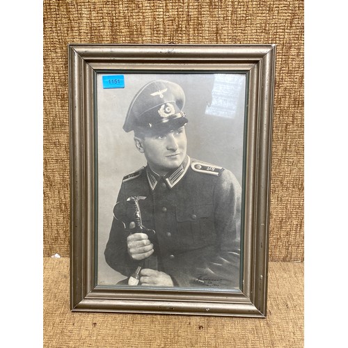 1151 - framed photo of a German Sgt of the Aufklärungs-Abteilung 15th Motorcycle reconnaissance regiment. P... 