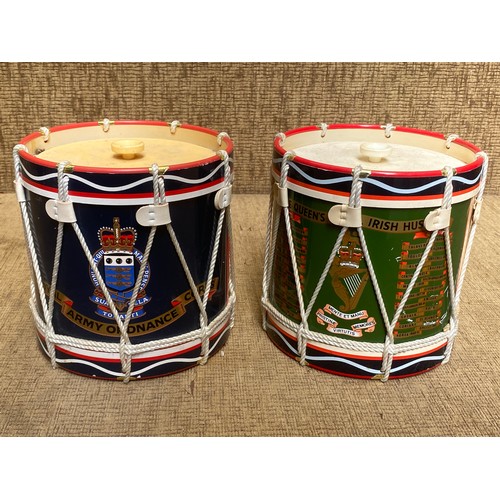 1153 - Two British Army ice buckets. The Queens Royal Irish Hussars and Royal Army Ordnance Corps.