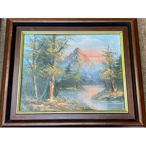 1199 - 5 framed prints and paintings all various sizes.