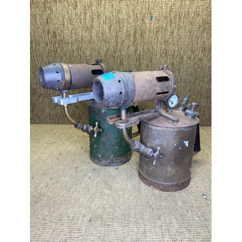 1212 - Two large paraffin lamp blowers.