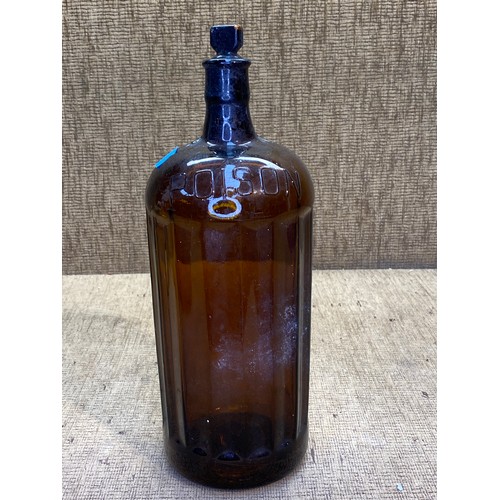 1243 - Antique brown poison bottle.