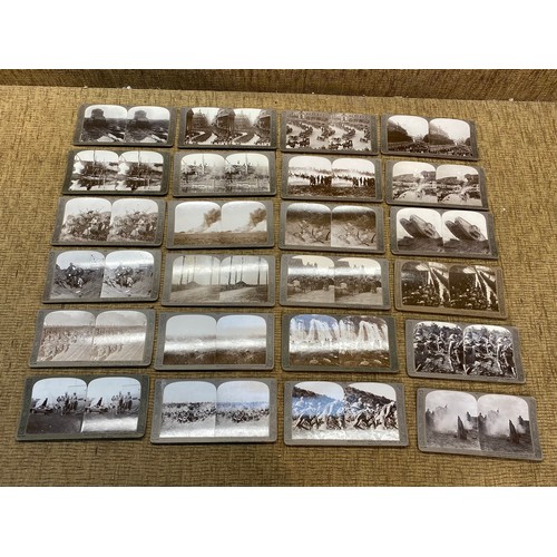 1163 - Stereoscope and 108 Military cards including the final assault on Passchendaele ridge, captured U Bo... 