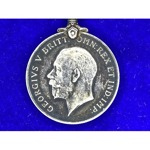 917 - WWI British War Silver Medal 1914-1918 Awarded to 34648 Pte I J Waite Welsh Regiment.