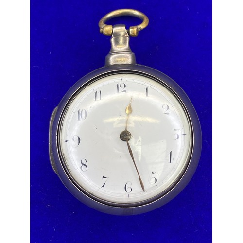 921 - William IV Silver Hunter verge watch. Thomas Harlow, Stone (Staffs) chain fusee movement with verge ... 