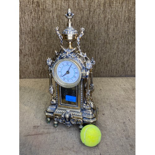 1302 - Solid brass French mantle clock.