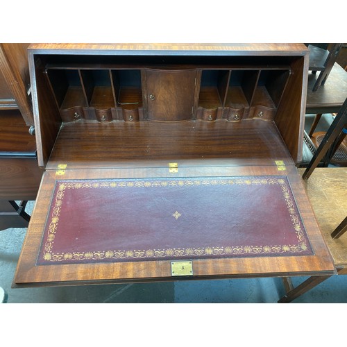 1332 - Vintage writing  bureau with keys .