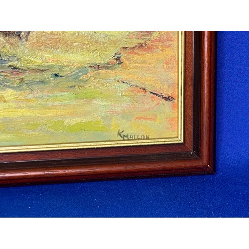 1362 - Frame oil painting by the late local Welsh artist Kath Mallon (Nee Monnelly) 52cm x 42cm.