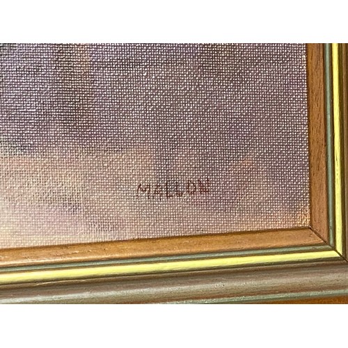 1365 - Frame oil painting by the late local Welsh artist Kath Mallon (Nee Monnelly) 53cm x 43cm.