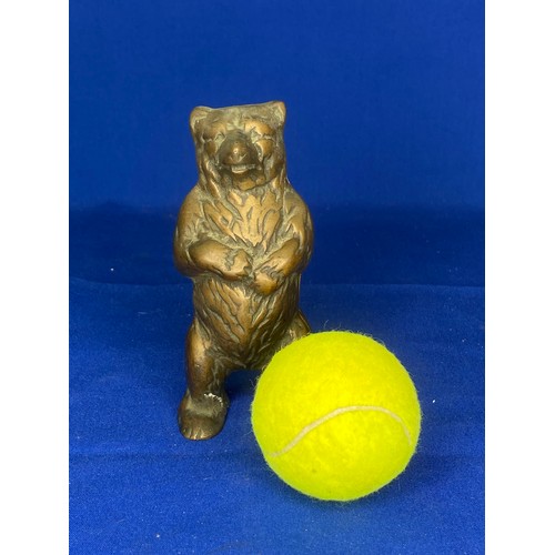 762 - Solid brass Grizzly bear vintage money bank.