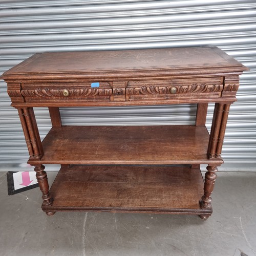 1050 - Victorian French Buffet with a marble top slightly cracked.