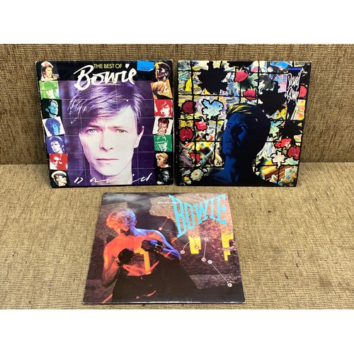 1060 - Vinyl records/albums
David Bowie - Tonight 
David Bowie - Lets Dance
David Bowie - The best of (scra... 