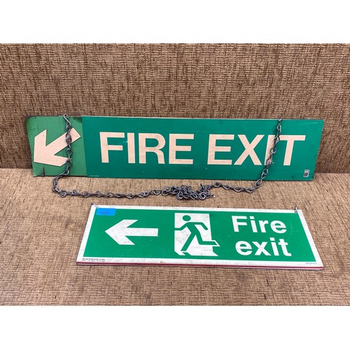 1065 - Two workplace fire exit signs .