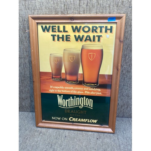 1089 - Worthington Creamflow advertising picture 68cm x 48cm.