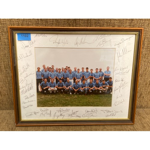1102 - Framed signed Scotland RFC picture dated 1994.