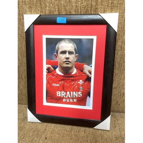 1103 - Signed picture of Shane Williams Welsh rugby Legend.