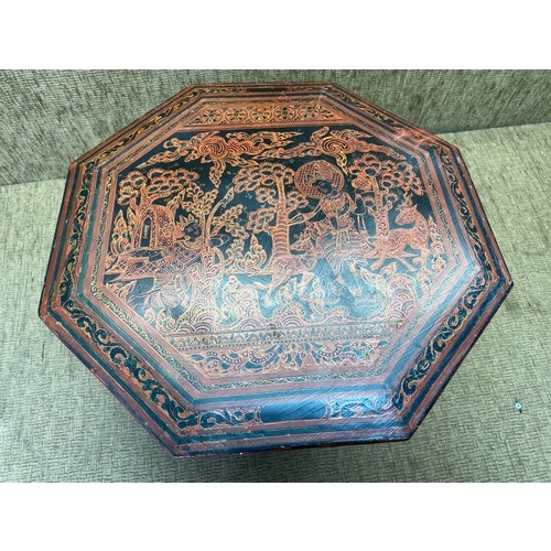 1117 - Chinese style vintage folding side table. 38cm.