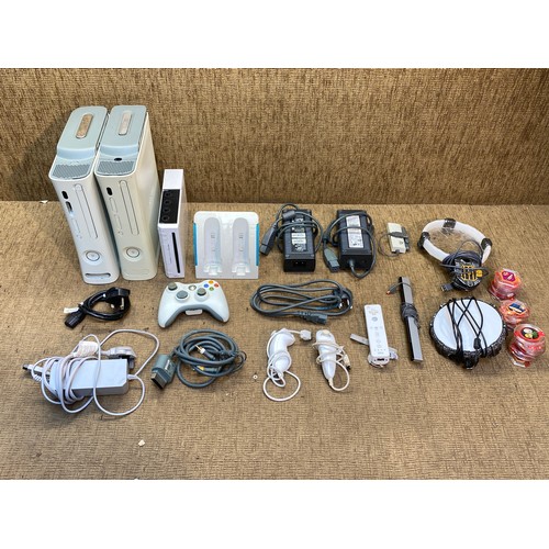 87 - Games consoles including 2 Xbox 360s and a Nintendo Wii.