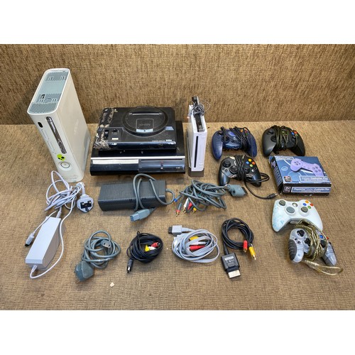 88 - Games consoles including a Nintendo Wii, Playstation 3 Xbox 360 and Sega Megadrive.
