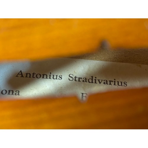 1208 - Reproduction of Antonius Stradivarius violin in a hard case.