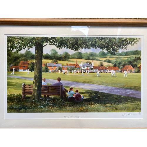 1216 - Four Framed Terry Harrison Limited Edition cricket prints.