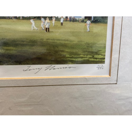 1216 - Four Framed Terry Harrison Limited Edition cricket prints.