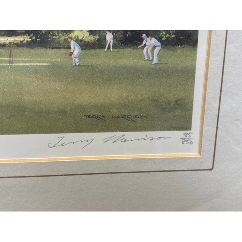 1216 - Four Framed Terry Harrison Limited Edition cricket prints.