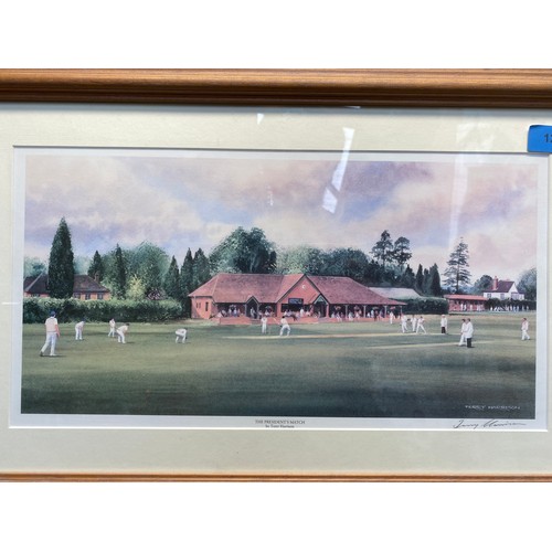 1216 - Four Framed Terry Harrison Limited Edition cricket prints.