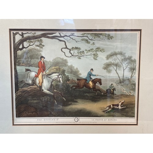 1219 - Two framed fox hunting and coursing prints 63cm x 53cm.