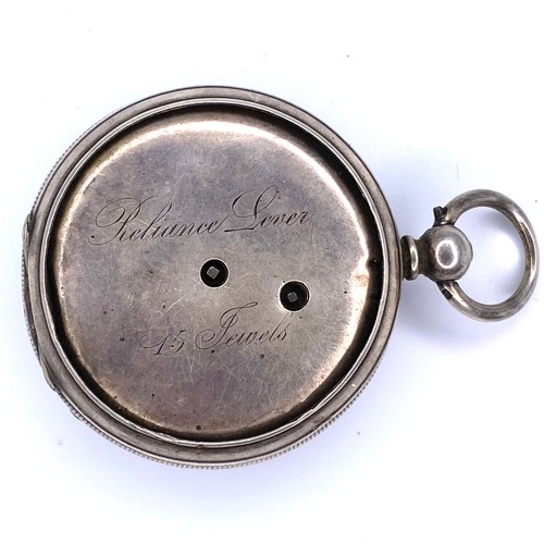 869 - English Silver Pocket Watch by Langdon Davies & Co London Hallmark.