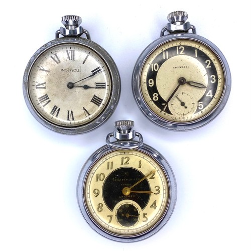870 - Three vintage Ingersol pocket watches.
