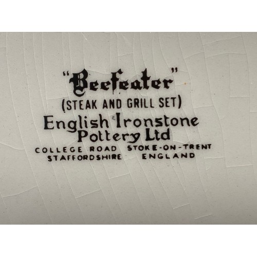 673 - 6 Beefeater English iron stone pottery plates.
