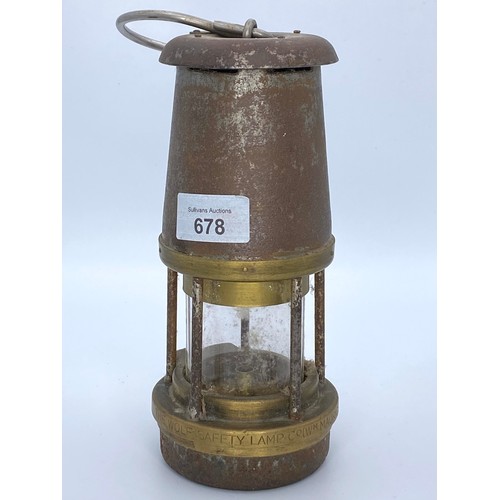 678 - Mining lamp made by the Wolf Safety company LTD.