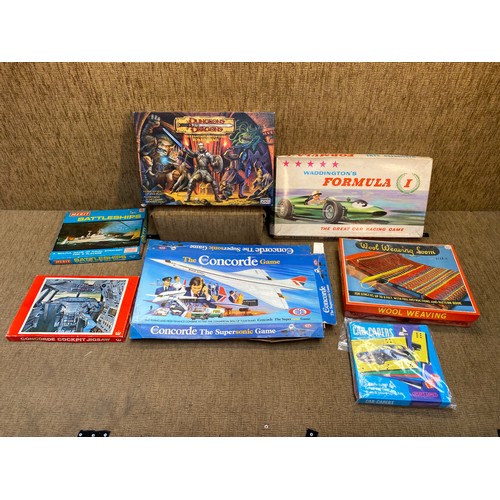 292 - Selection of modern and vintage board games including Dungeons and Dragons and Waddingtons Formula 1... 