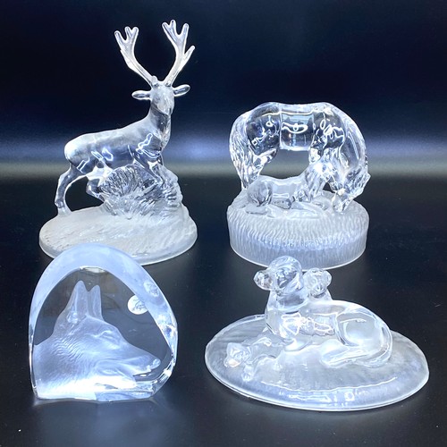 683 - Collection of solid glass animal figures.