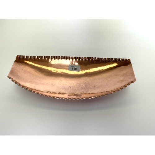 688 - Interesting one of, Zambian copper bowl, hand made, from the 1970s. 34.5 cm .