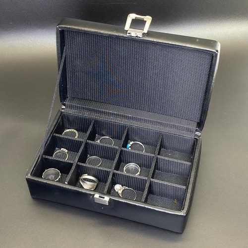 903 - Nine rings silver or stamped .925 in a ring box.