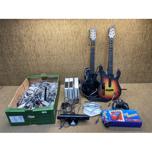 56 - Collection of Xbox 360 and Nintendo Wii consoles, controllers and accessories including 3 Nintendo W... 