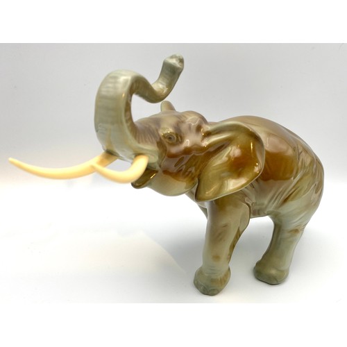 670 - Royal Dux Czechoslovakian ceramic elephant.