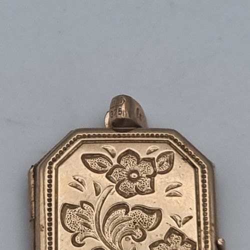 874 - 9ct gold locket 1.7 grams.