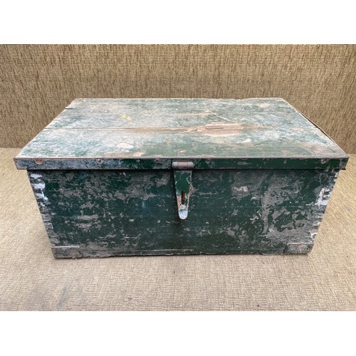 273 - Vintage wooden and metal tool chest.