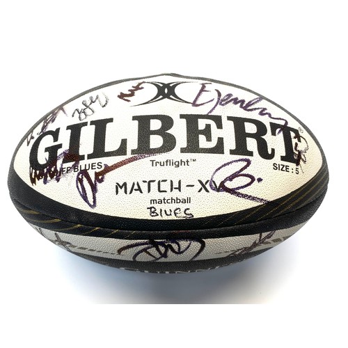 1233 - Gilbert signed rugby ball signed by all The Cardiff Blues squad.