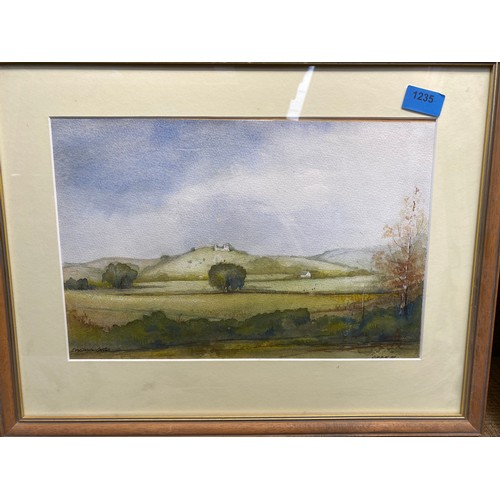 1235 - 2 framed and signed watercolours Of Welsh castles 51 cm x 40cm.