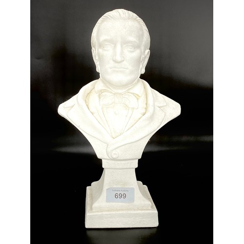 699 - Plaster bust of Richard Wagner 30cm tall.