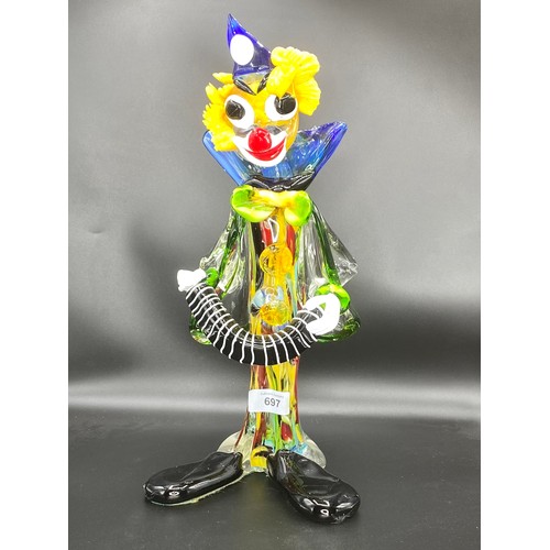 697 - Large Marino glass clown 40 cm tall.