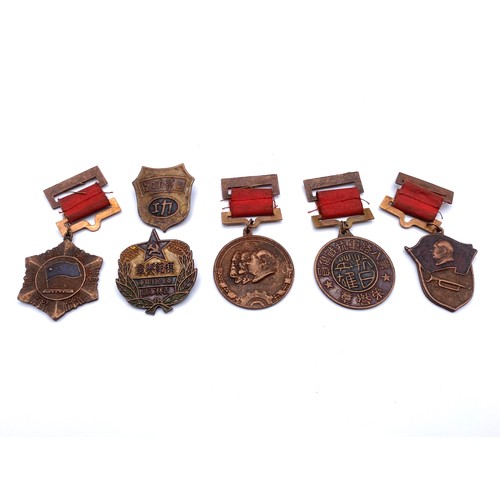 703 - Collection of Chinese medals and badges dating back to the 1940s.