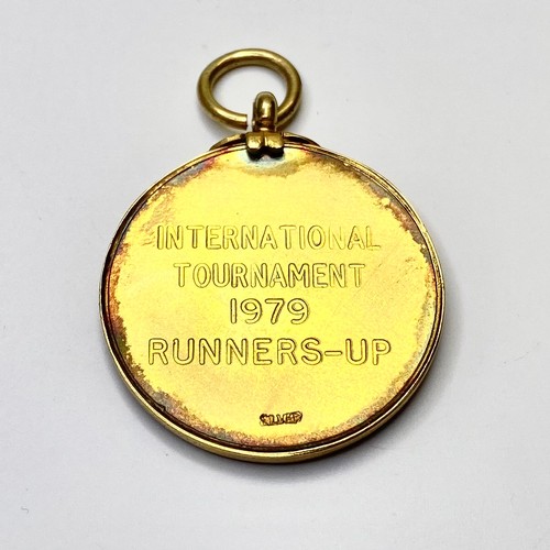 881 - Gold gilt and silver English schools football association runners up medal 1979.