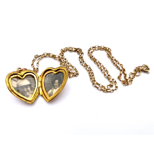 888 - 9ct gold locket and chain. 5.1g.