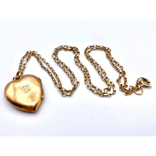 888 - 9ct gold locket and chain. 5.1g.